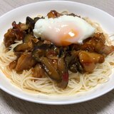 鶏肉とナスのピリ辛中華風そーめん